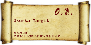 Okenka Margit névjegykártya
